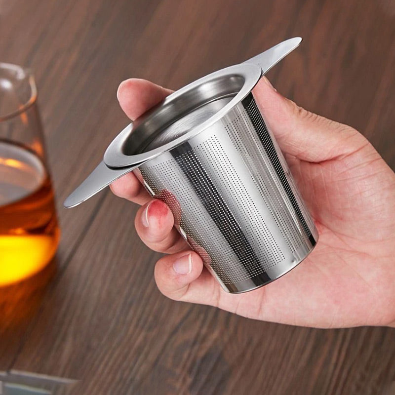 🎅Xmas Sales - 50% OFF🎄Stainless Steel Tea Filter with Double Handles & Lid