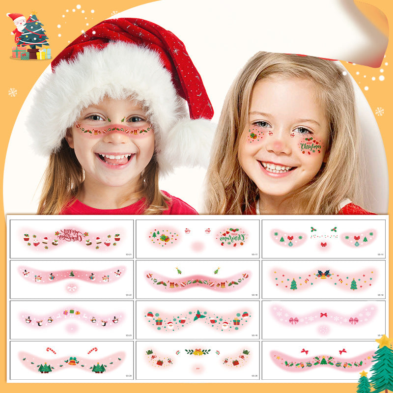 🎅Xmas Sales - 50% OFF🎄12 Sheets Christmas christmas face stickers