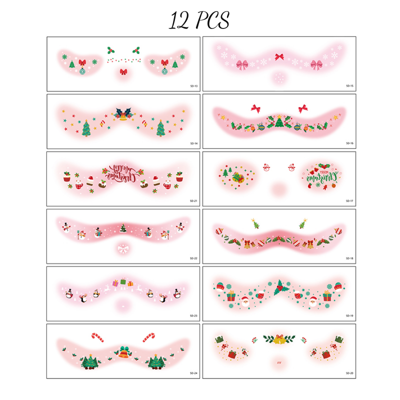 🎅Xmas Sales - 50% OFF🎄12 Sheets Christmas christmas face stickers