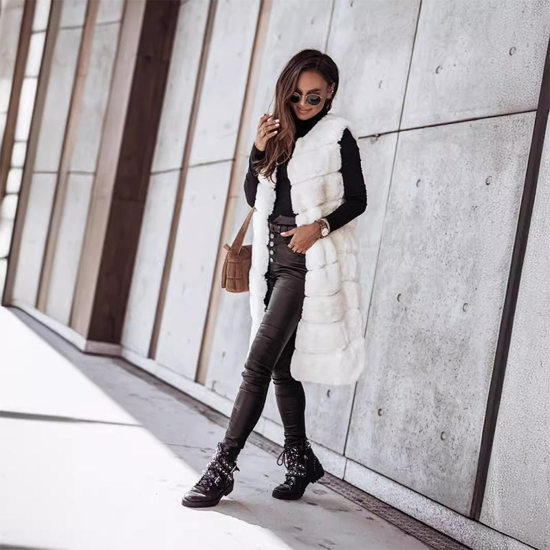 🎅Xmas Sales - 50% OFF🎄Women's Winter Warm Faux Fur Long Vest