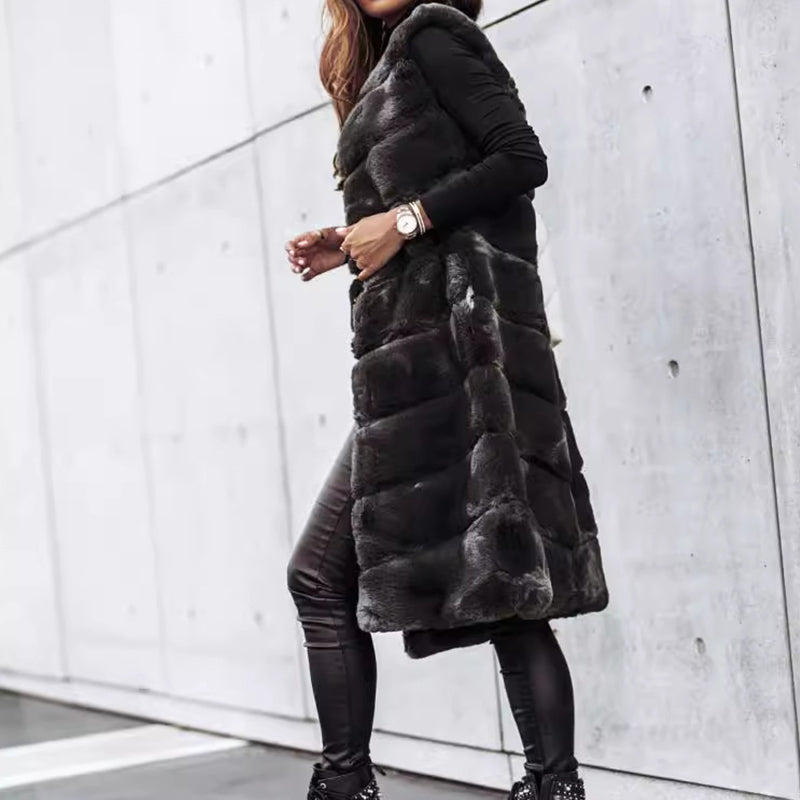 🎅Xmas Sales - 50% OFF🎄Women's Winter Warm Faux Fur Long Vest