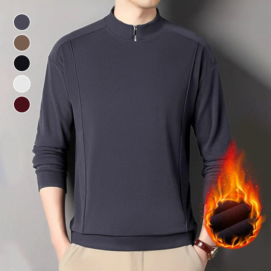 🎅Christmas Sale-50% OFF🎅Men's Cozy Long - Sleeve Pullover with Zippered Collar