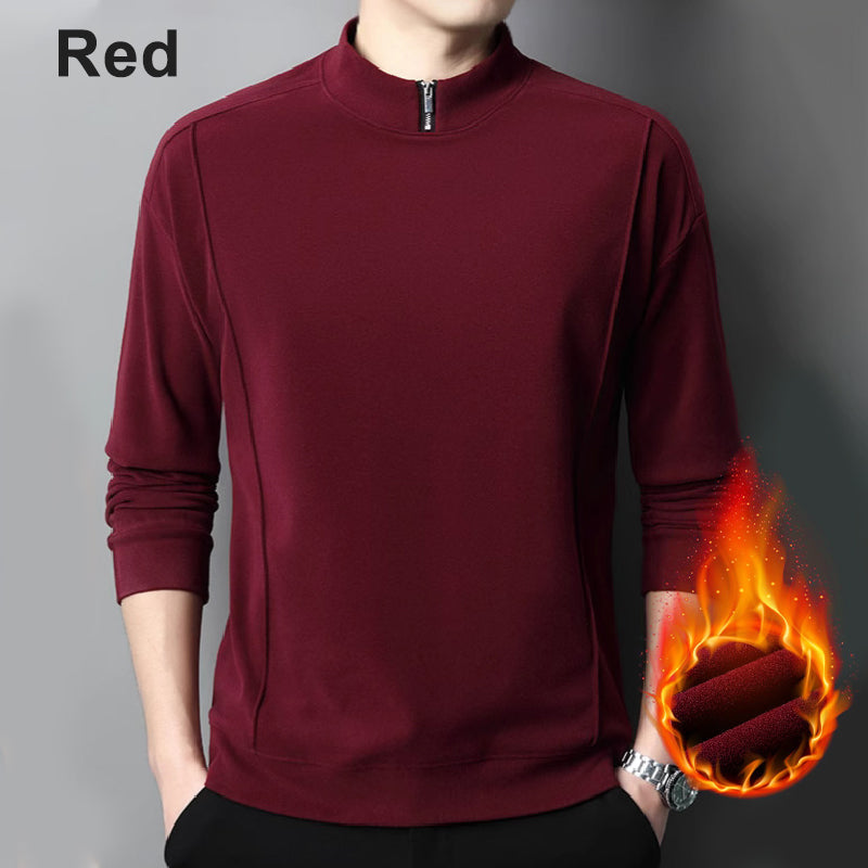 🎅Christmas Sale-50% OFF🎅Men's Cozy Long - Sleeve Pullover with Zippered Collar