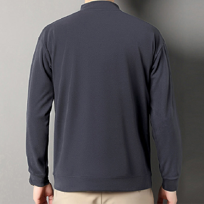 🎅Christmas Sale-50% OFF🎅Men's Cozy Long - Sleeve Pullover with Zippered Collar