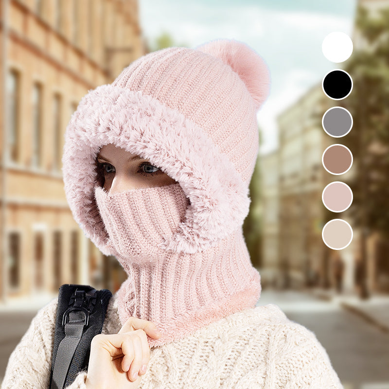 🎅Xmas Sales - 50% OFF🎄Women's Winter One-Piece Knitted Beanie Scarf Mask