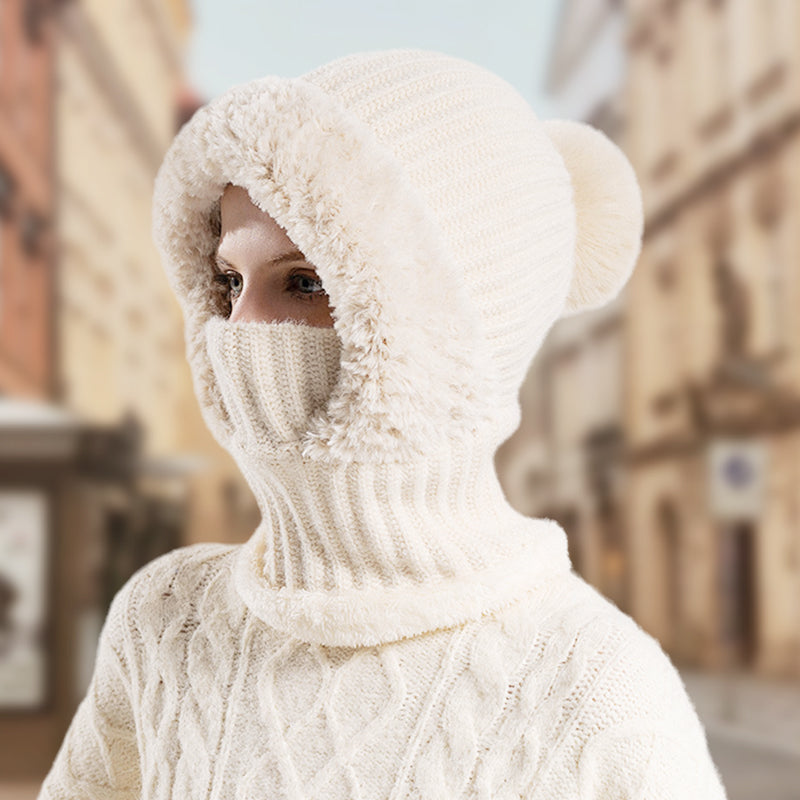 🎅Xmas Sales - 50% OFF🎄Women's Winter One-Piece Knitted Beanie Scarf Mask