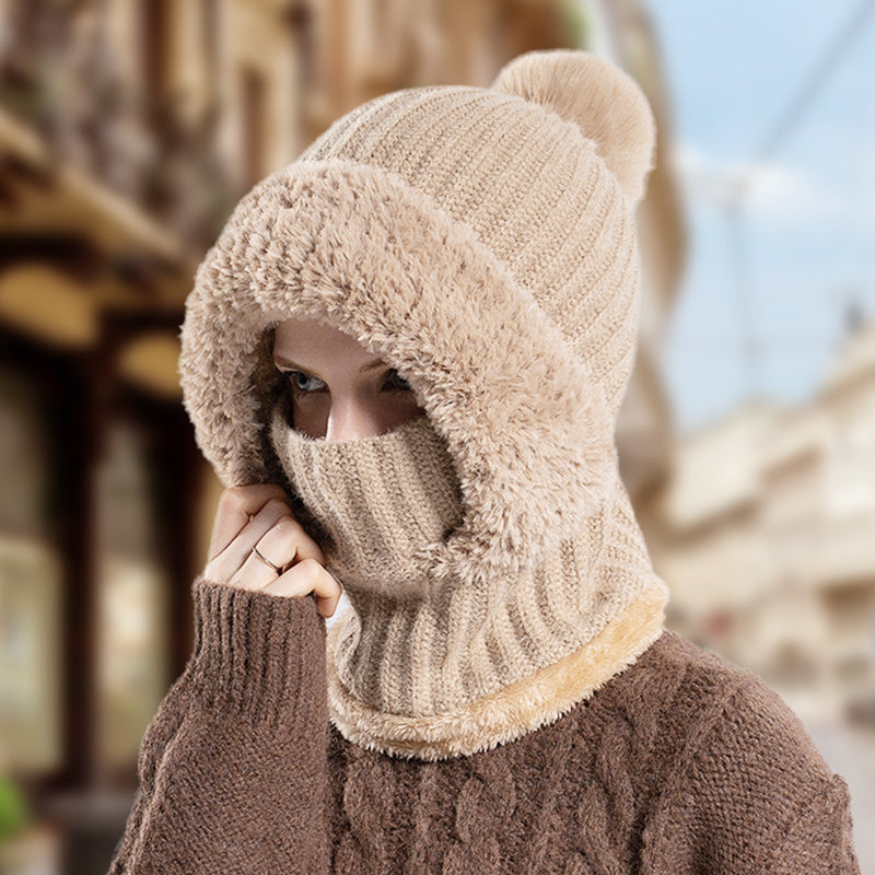 🎅Xmas Sales - 50% OFF🎄Women's Winter One-Piece Knitted Beanie Scarf Mask