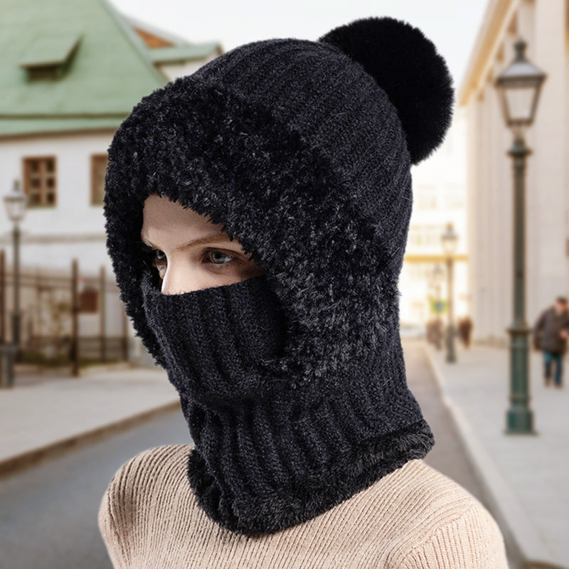 🎅Xmas Sales - 50% OFF🎄Women's Winter One-Piece Knitted Beanie Scarf Mask