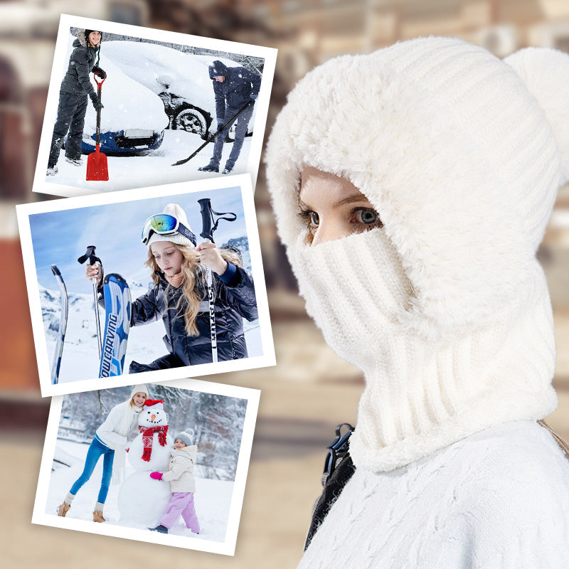 🎅Xmas Sales - 50% OFF🎄Women's Winter One-Piece Knitted Beanie Scarf Mask