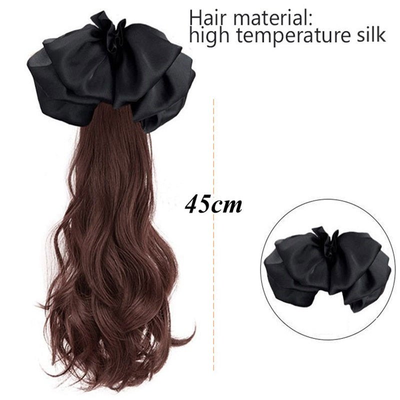 🎅Christmas Sale-50% OFF🎅Bow Grab Clip Long Curly Hair Fake Braid