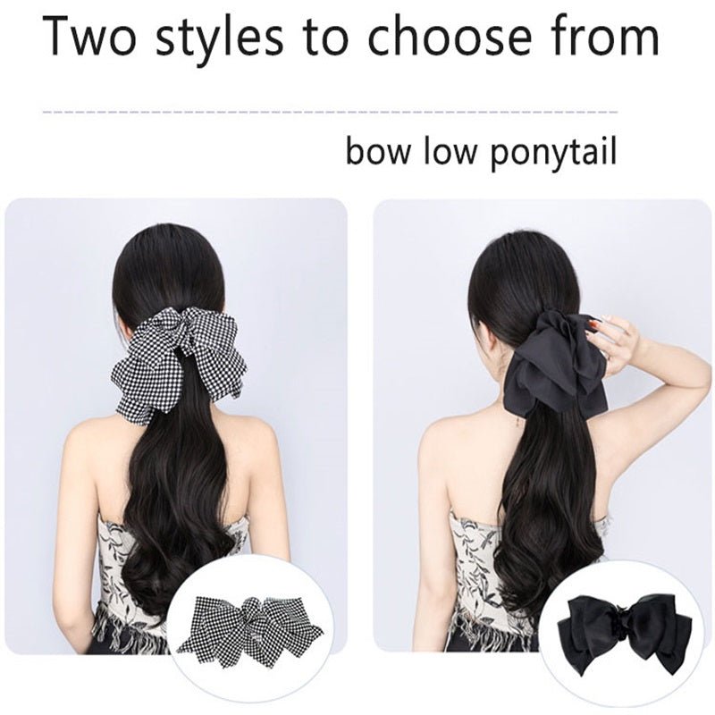 🎅Christmas Sale-50% OFF🎅Bow Grab Clip Long Curly Hair Fake Braid