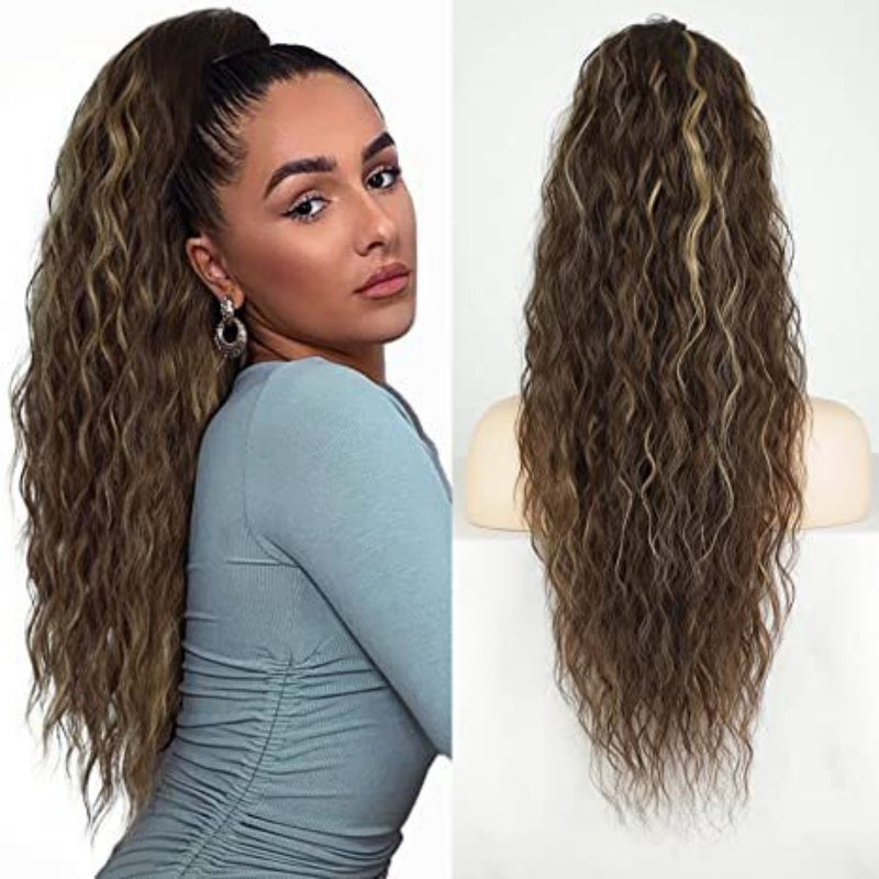 💜 LAST DAY PROMOTION - 50%OFF💜Curly Wavy Frizzy Hair Extension with Ponytail