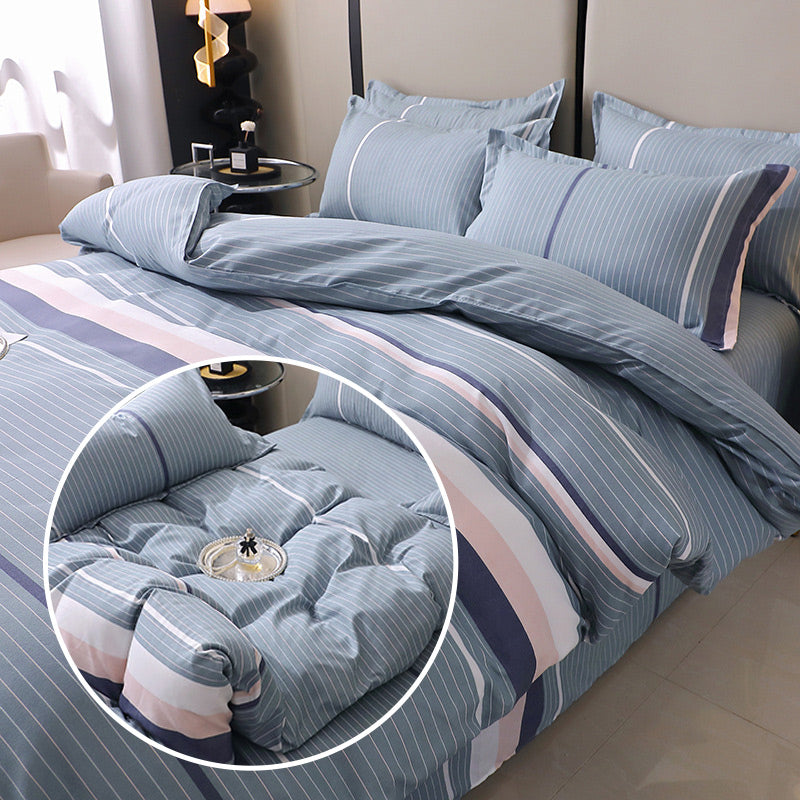 4 Piece Print Cozy Comforter Bedding Sets