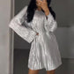 🎅Weihnachtsangebote - 50 % Rabatt🎄Hochwertiges schimmerndes merzerisiertes Kleid für Damen
