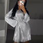 🎅Weihnachtsangebote - 50 % Rabatt🎄Hochwertiges schimmerndes merzerisiertes Kleid für Damen