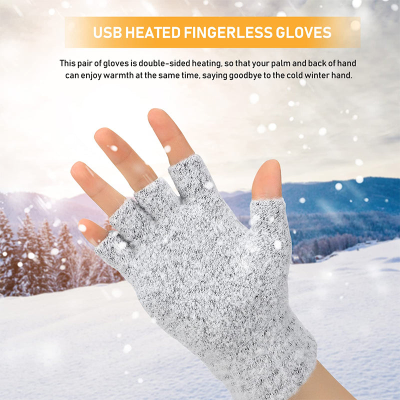 🎅Xmas Sales - 50% OFF🎄Winter USB Heated Warm Knitted Gloves