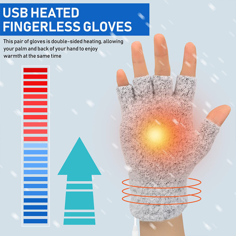 🎅Xmas Sales - 50% OFF🎄Winter USB Heated Warm Knitted Gloves