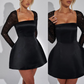 🎅Weihnachtsangebote - 50 % Rabatt🎄Elegantes rückenfreies Kleid mit langen Ärmeln und Pailletten für Damen