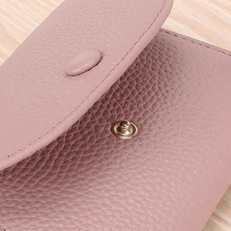 🎅Xmas Sales - 50% OFF🎄Fashion Lychee Pattern PU Leather Short Wallet with Convenient Snap Button