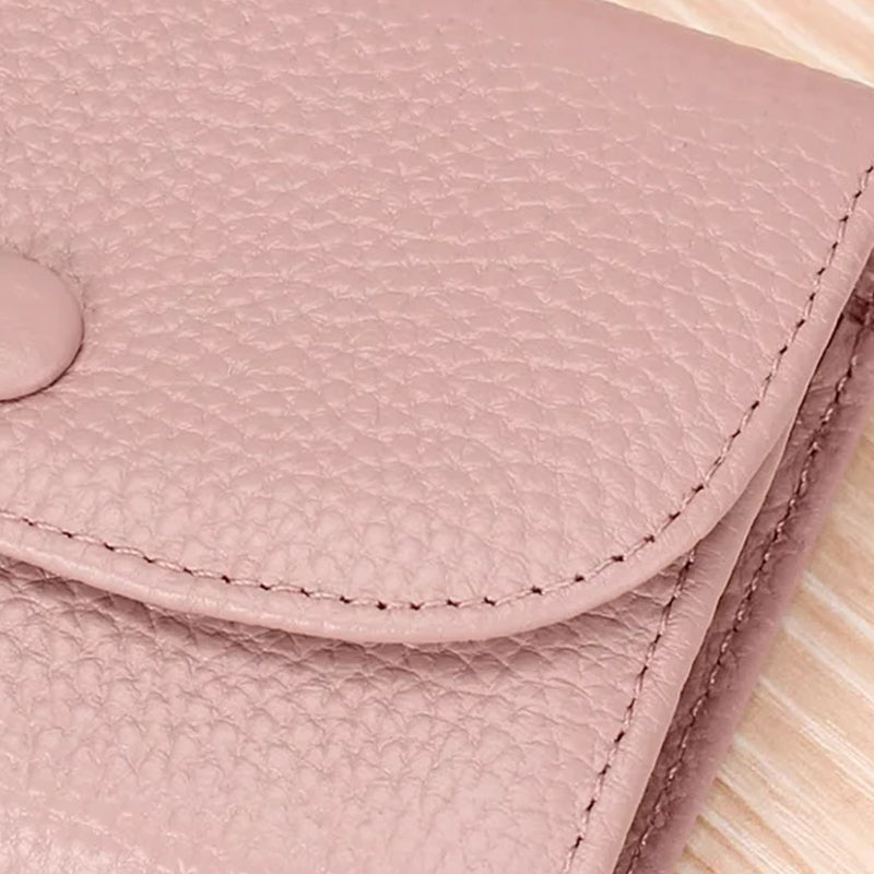 🎅Xmas Sales - 50% OFF🎄Fashion Lychee Pattern PU Leather Short Wallet with Convenient Snap Button