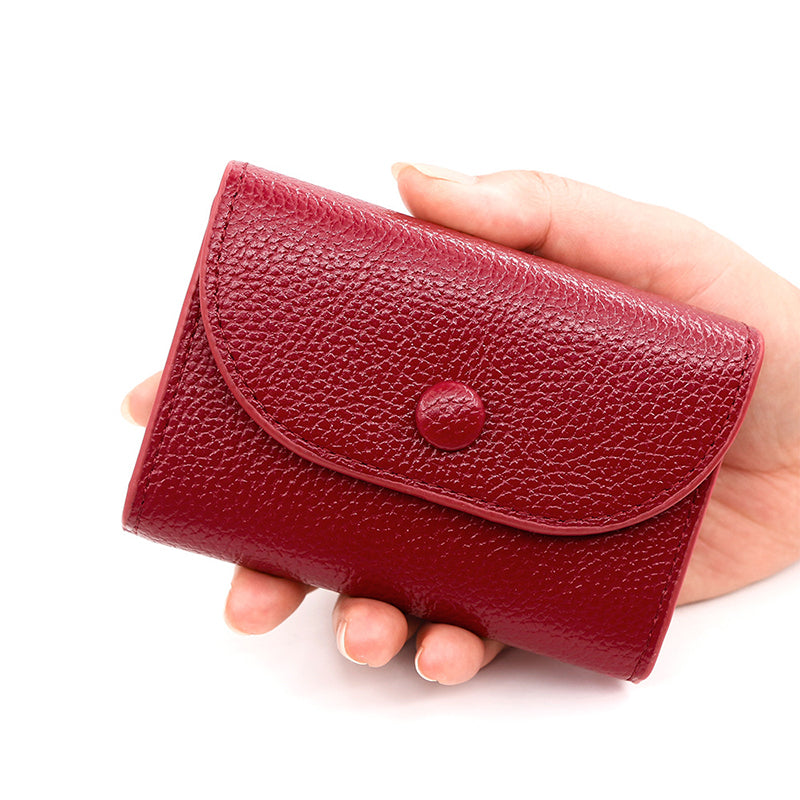 🎅Xmas Sales - 50% OFF🎄Fashion Lychee Pattern PU Leather Short Wallet with Convenient Snap Button