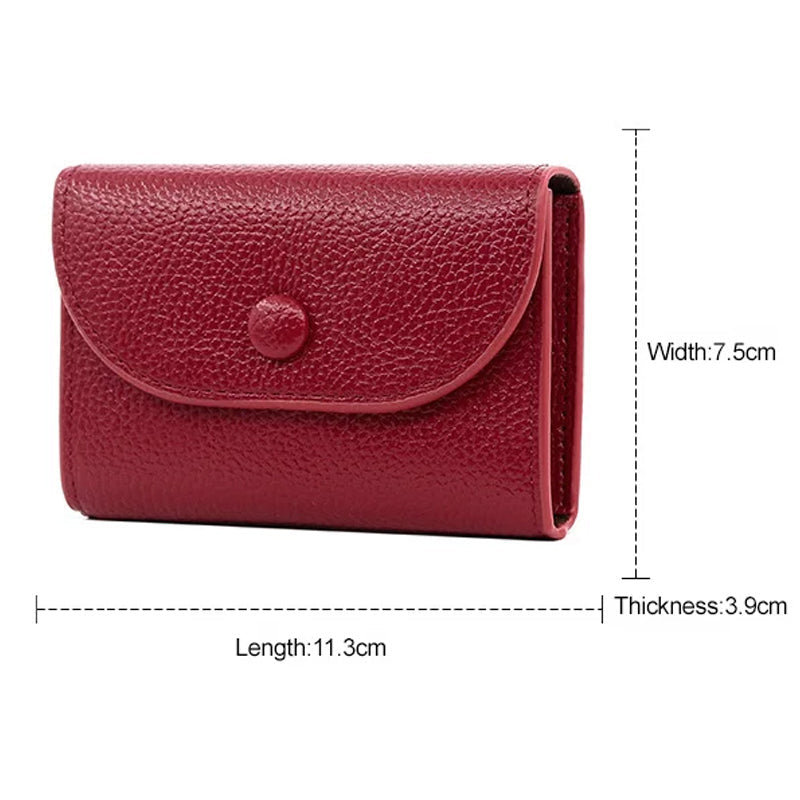 🎅Xmas Sales - 50% OFF🎄Fashion Lychee Pattern PU Leather Short Wallet with Convenient Snap Button