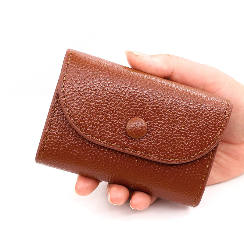 🎅Xmas Sales - 50% OFF🎄Fashion Lychee Pattern PU Leather Short Wallet with Convenient Snap Button