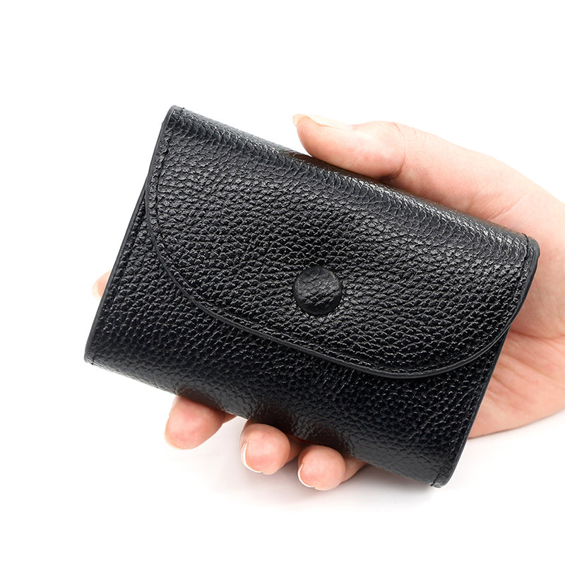 🎅Xmas Sales - 50% OFF🎄Fashion Lychee Pattern PU Leather Short Wallet with Convenient Snap Button