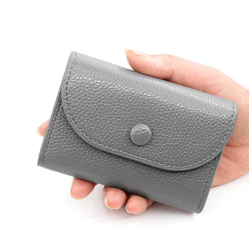 🎅Xmas Sales - 50% OFF🎄Fashion Lychee Pattern PU Leather Short Wallet with Convenient Snap Button