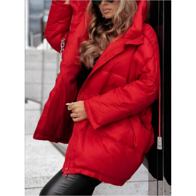 💜 LAST DAY PROMOTION - 50% OFF💜Women's Solid Color Hooded Cotton Jacket