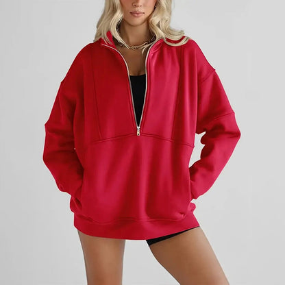 🎅Xmas Sales - 60% OFF🎄Women's Casual Lapel Half Zip Tops