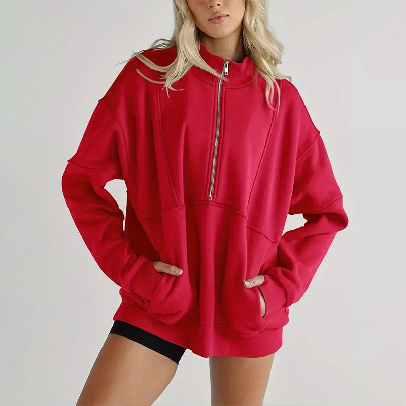 🎅Xmas Sales - 60% OFF🎄Women's Casual Lapel Half Zip Tops