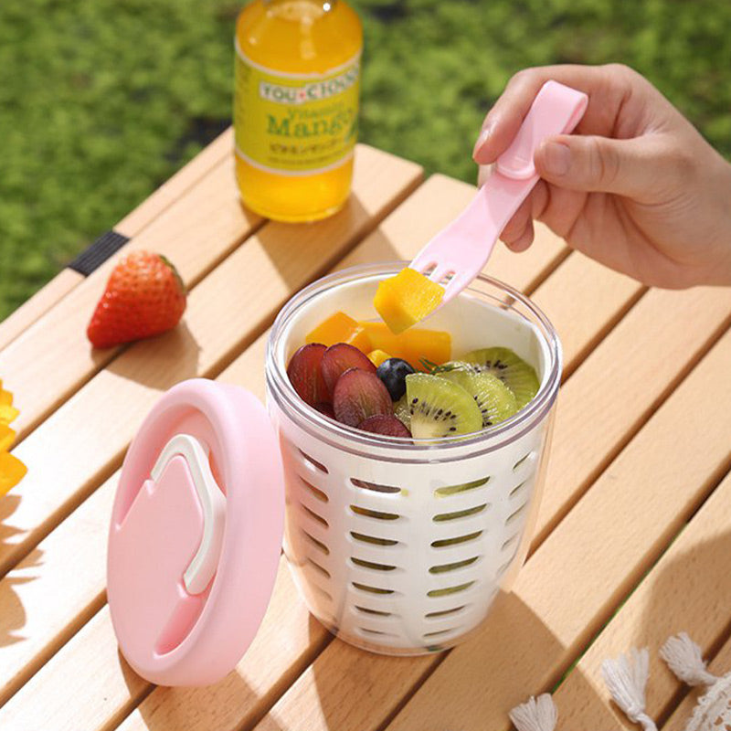 💜 LAST DAY PROMOTION - 50%OFF💜Multipurpose Portable Fruit Cup with Strainer & Fork