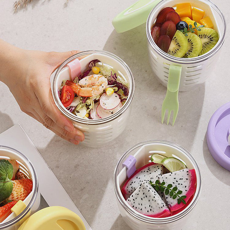 💜 LAST DAY PROMOTION - 50%OFF💜Multipurpose Portable Fruit Cup with Strainer & Fork