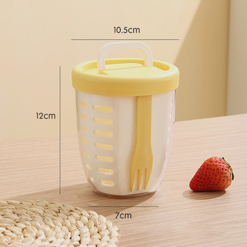 💜 LAST DAY PROMOTION - 50%OFF💜Multipurpose Portable Fruit Cup with Strainer & Fork