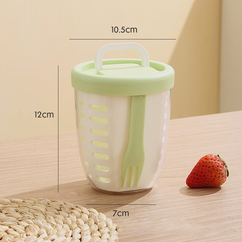 💜 LAST DAY PROMOTION - 50%OFF💜Multipurpose Portable Fruit Cup with Strainer & Fork