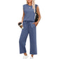 💕2025 Hot Sale 50% OFF🔥2025 New Women's  Sleeveless Top & Wide-Leg Pants 2-Piece Set