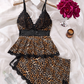 💜 LAST DAY PROMOTION - 50%OFF💜Womens Comfortable Wireless BraLace Trimmed V-Neck Camisole & Shorts Sleepwear Set