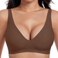 💕 Nahtloser, kabelloser Push-up-BH für Damen – Tiefes V
