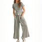💜LAST DAY-50% OFF💜Women’s Pleated Top & Wide-Leg Pants Set