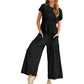 💜LAST DAY-50% OFF💜Women’s Pleated Top & Wide-Leg Pants Set