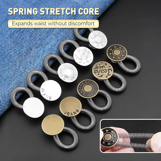 👖👖Spring-Loaded Metal Waist Extender Button for Jeans