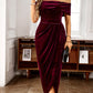 Women's Elegant Off Shoulder Maxi Ruched Dress