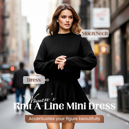 A-lijn mini-jurk met nephals voor dames