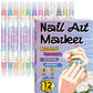 💅🖌️24‑Colors Dual‑Ended Nail Art Pens‑DIY Manicure Drawing Set