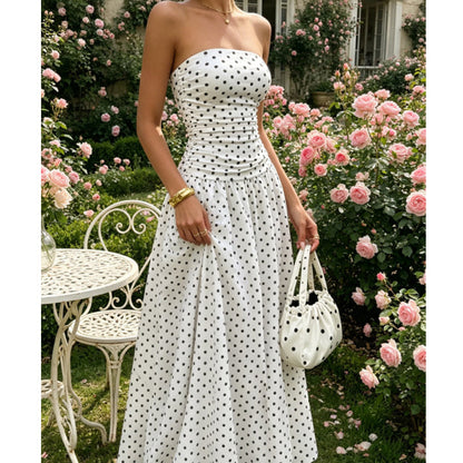 Dammode Polka Dot Strapless Klänning