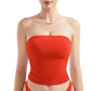 💕Top a fascia senza spalline, morbido e tinta unita, da donna