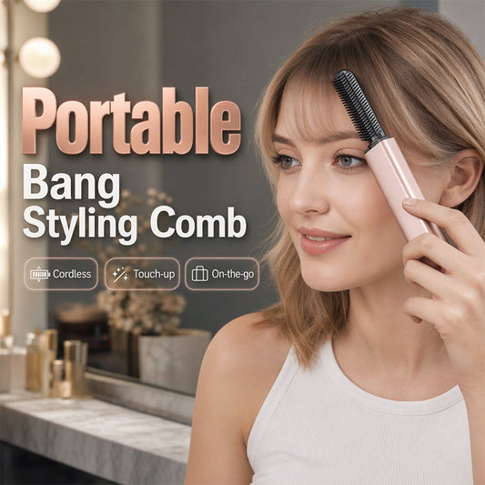 🏆 Last Day Special Price ＄16.99 !👩Shape hair in 3 seconds! Create gorgeous hairstyles anytime anywhere. 💁Portable Wireless Mini Bang Styling Comb