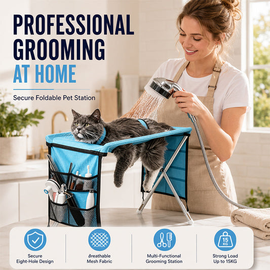 🐕🛏️ Lit de toilettage pliable 2 en 1 pour animaux de compagnie – 50 % de réduction ! Table de toilettage + lit confortable en un seul produit – portable, facile à nettoyer, idéal pour la maison &  voyage. 🔥💪