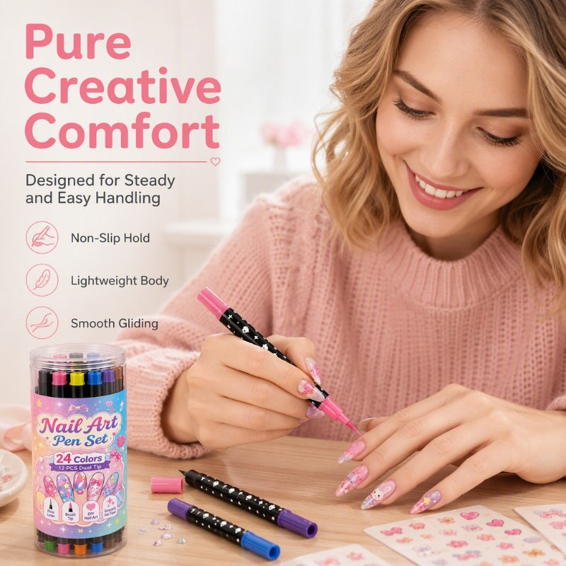 Comfortable nail art pen handling